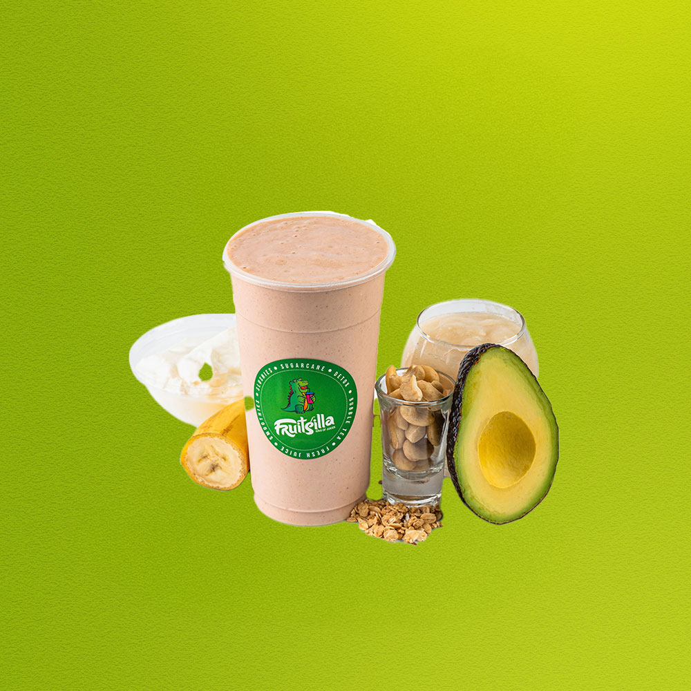 DENSE DELIGHT - VANILLA GREEK YOGURT, AVACADO, BANANA, UNSALTED CAHEW, ROLLED OATS & SOURSOP