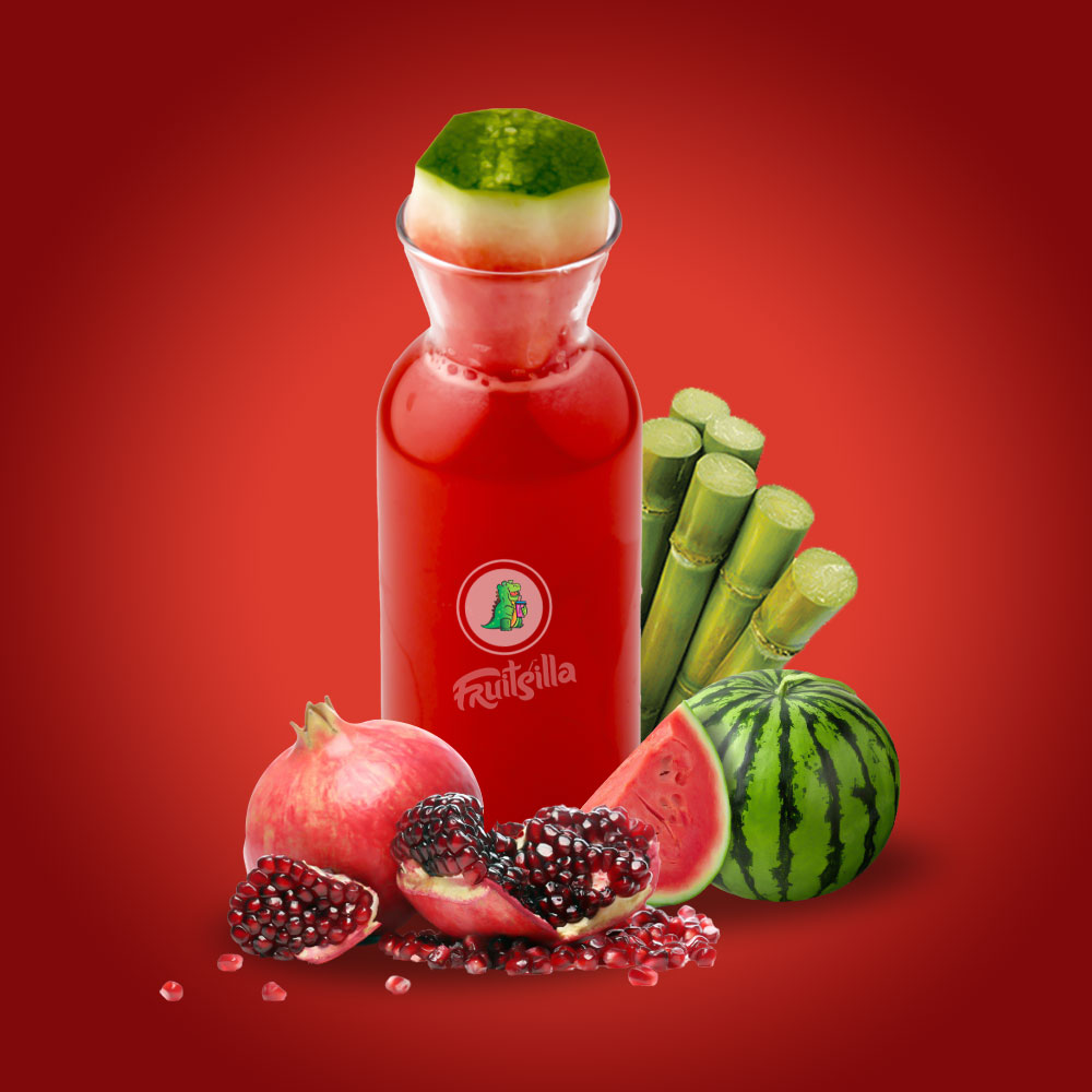 SUGARCANE WITH POMEGRANATE AND WATERMELON